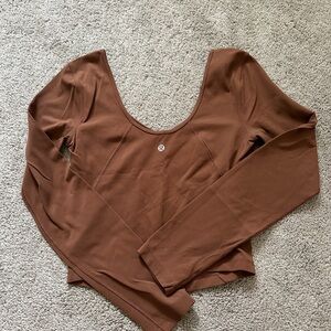 lululemon athletica Brown Long Sleeve Fitted Bodysuit